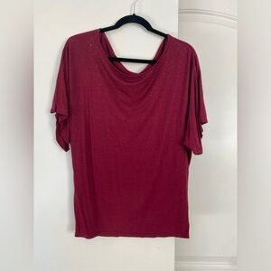 Michael Stars Burgundy Short Sleeve Top